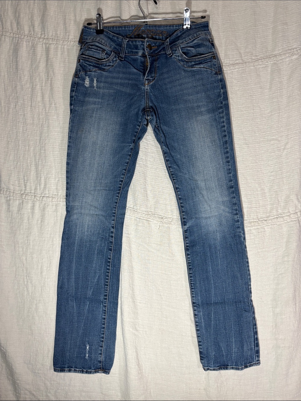 VTG dELiA*s Morgan Low Rise Jeans Size 9/10L Blue Denim Y2K Distressed